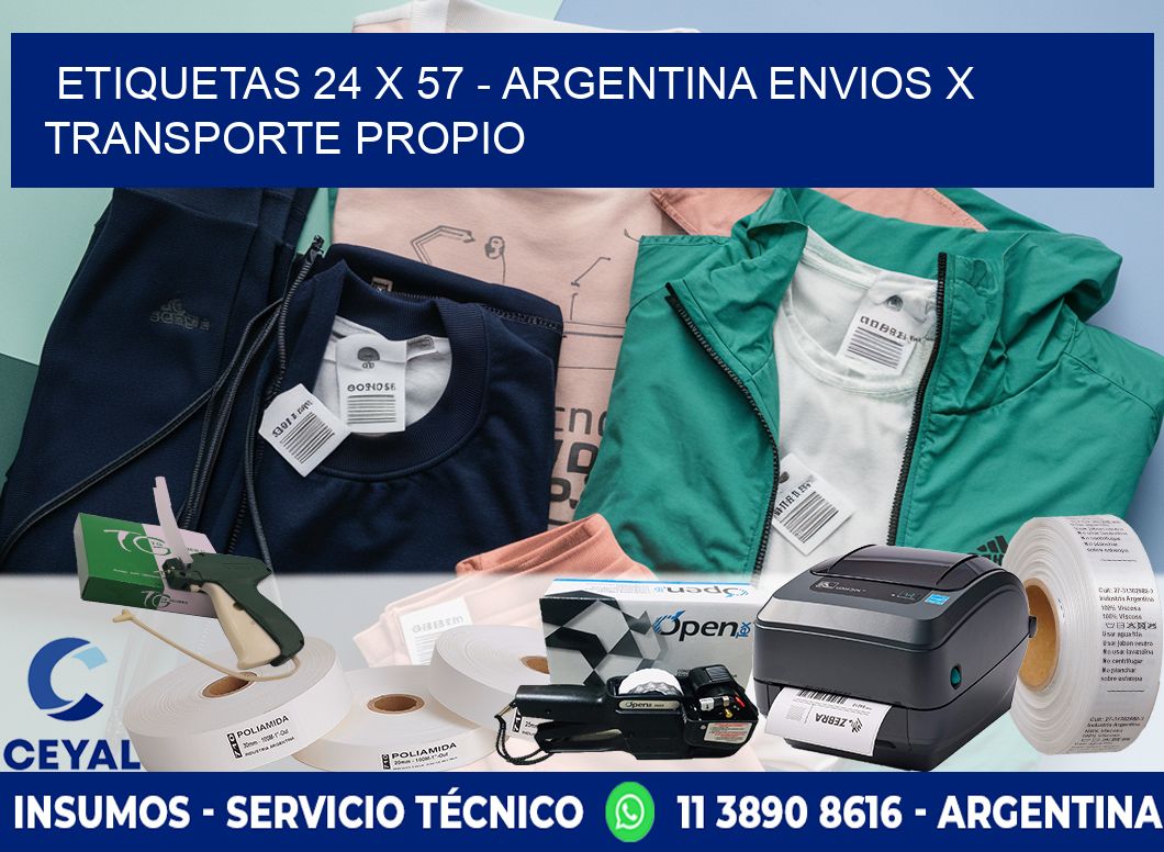 ETIQUETAS 24 x 57 - ARGENTINA ENVIOS X TRANSPORTE PROPIO