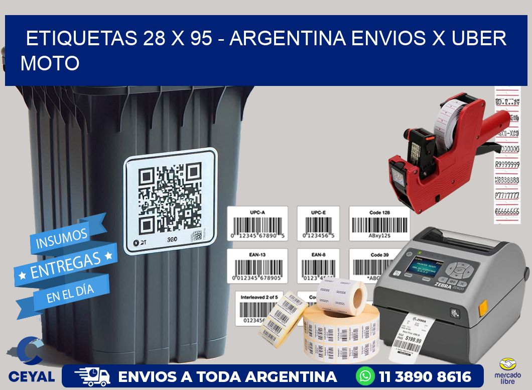 ETIQUETAS 28 x 95 – ARGENTINA ENVIOS X UBER MOTO