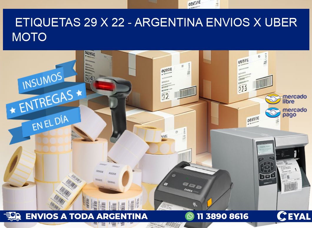 ETIQUETAS 29 x 22 – ARGENTINA ENVIOS X UBER MOTO