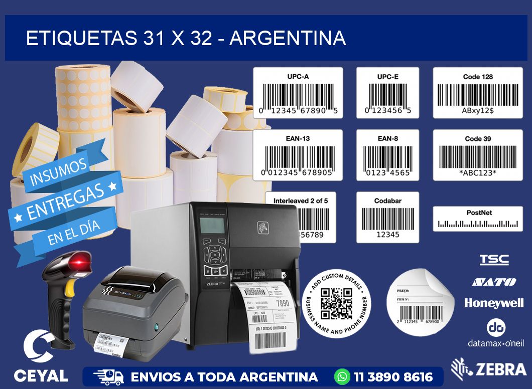 ETIQUETAS 31 x 32 - ARGENTINA