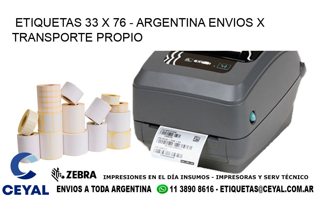 ETIQUETAS 33 x 76 - ARGENTINA ENVIOS X TRANSPORTE PROPIO