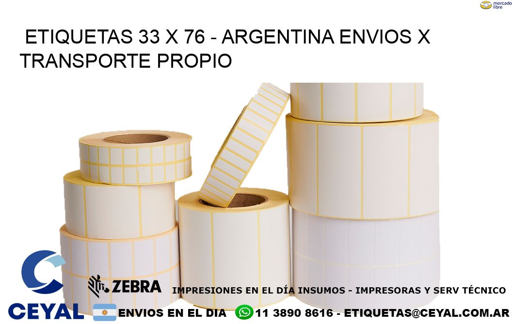 ETIQUETAS 33 x 76 – ARGENTINA ENVIOS X TRANSPORTE PROPIO