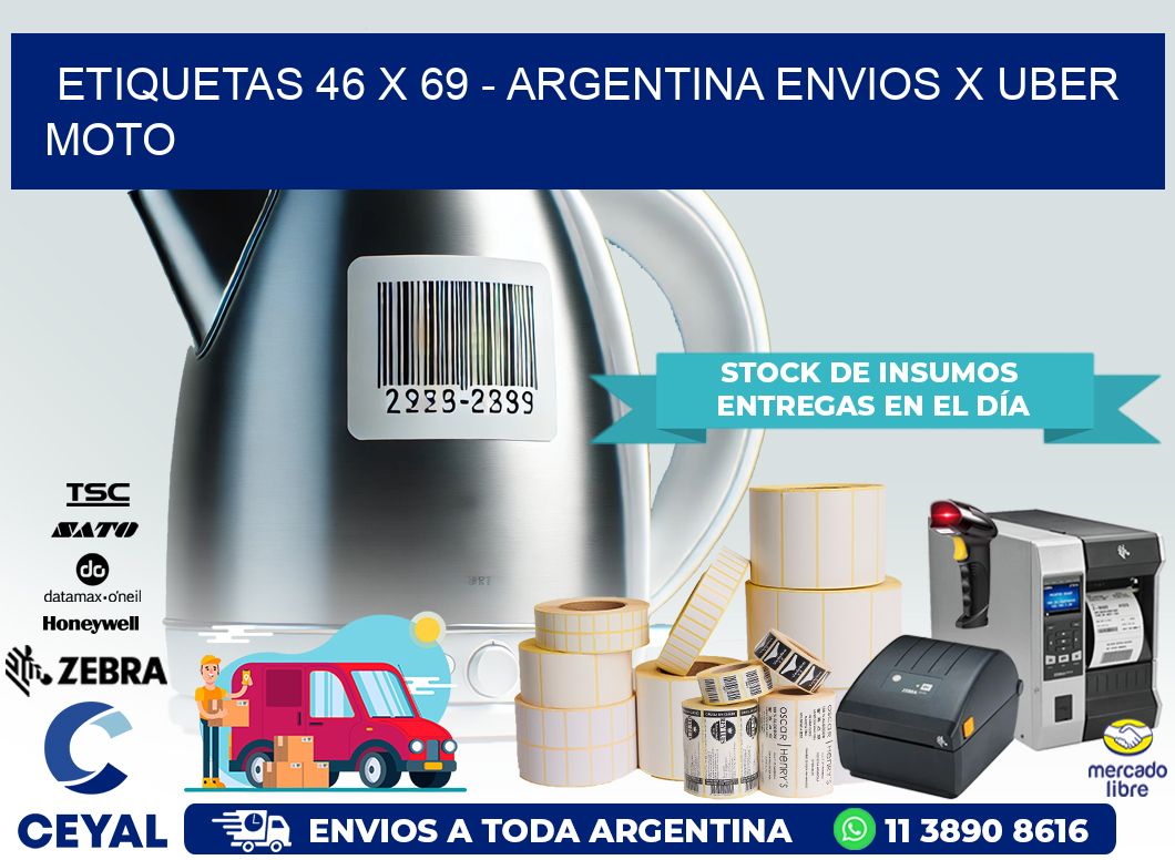 ETIQUETAS 46 x 69 – ARGENTINA ENVIOS X UBER MOTO