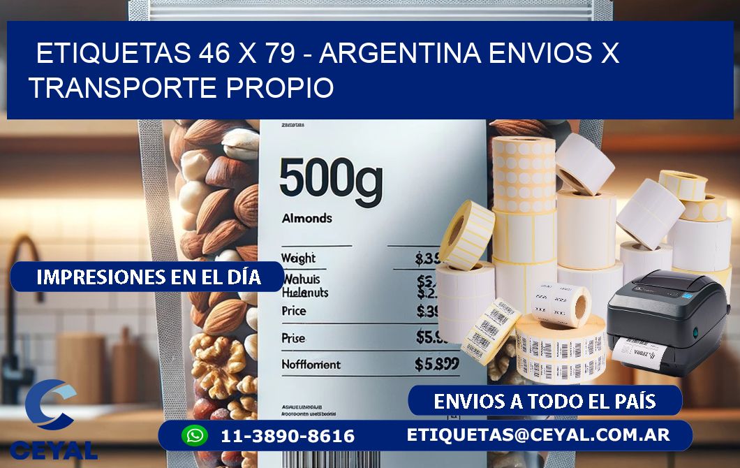 ETIQUETAS 46 x 79 - ARGENTINA ENVIOS X TRANSPORTE PROPIO