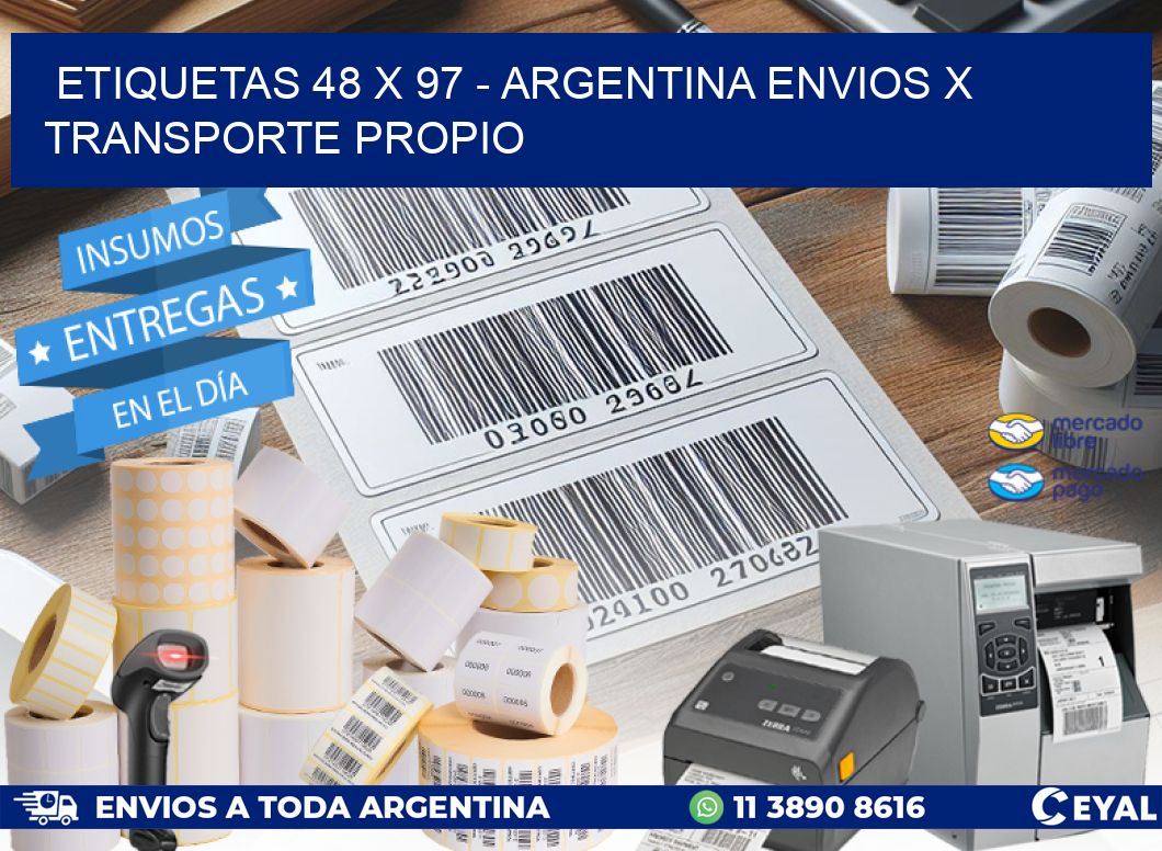 ETIQUETAS 48 x 97 – ARGENTINA ENVIOS X TRANSPORTE PROPIO