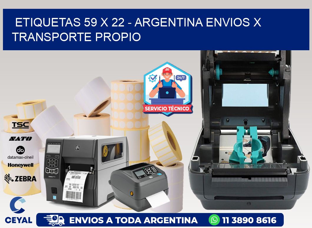 ETIQUETAS 59 x 22 - ARGENTINA ENVIOS X TRANSPORTE PROPIO