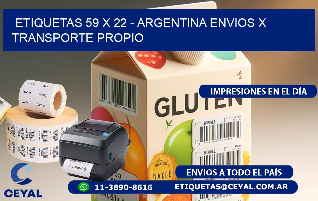 ETIQUETAS 59 x 22 - ARGENTINA ENVIOS X TRANSPORTE PROPIO