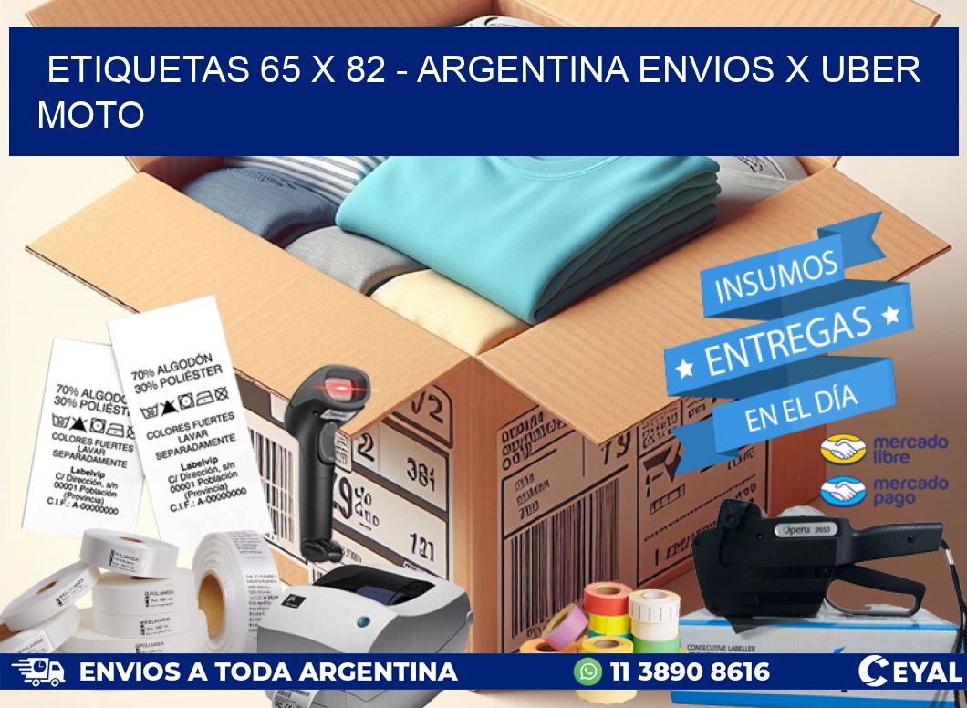 ETIQUETAS 65 x 82 – ARGENTINA ENVIOS X UBER MOTO