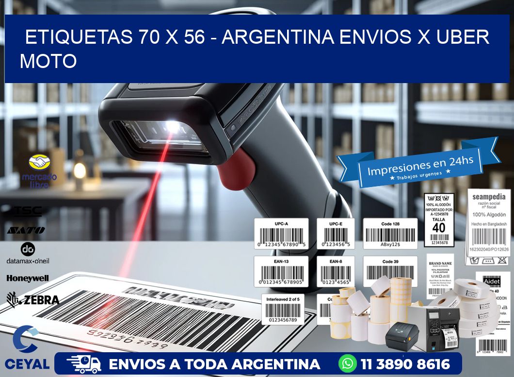 ETIQUETAS 70 x 56 – ARGENTINA ENVIOS X UBER MOTO