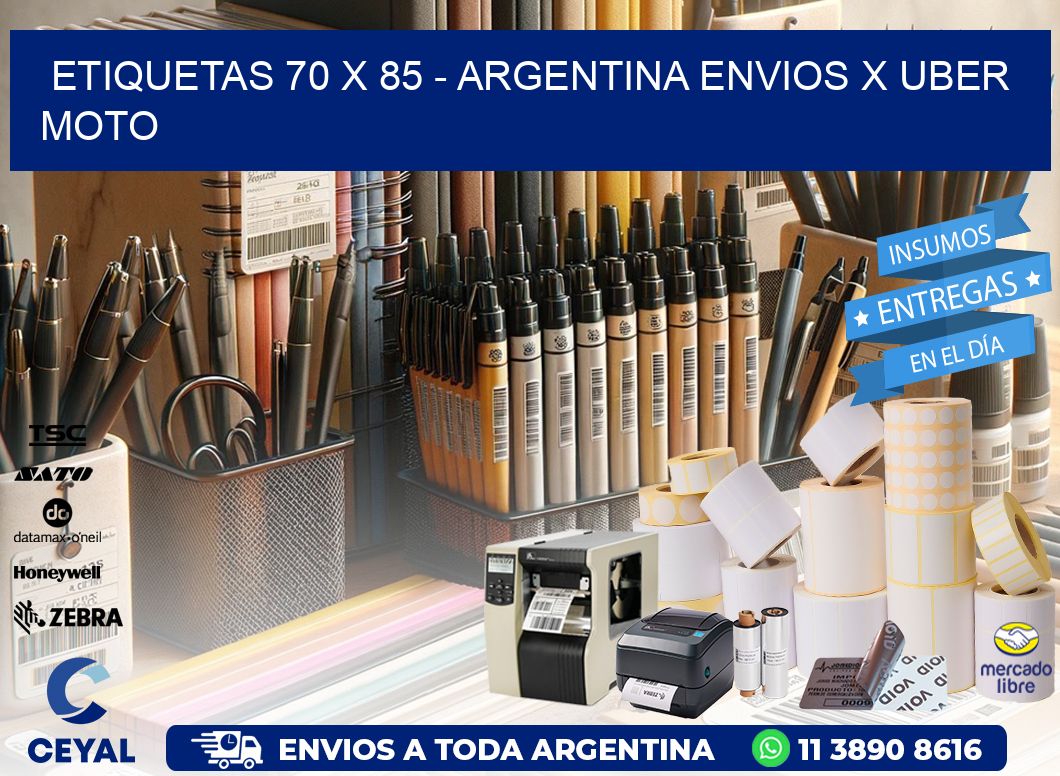 ETIQUETAS 70 x 85 - ARGENTINA ENVIOS X UBER MOTO