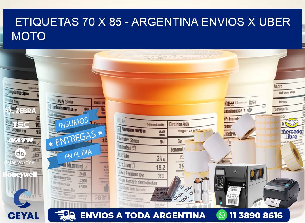 ETIQUETAS 70 x 85 - ARGENTINA ENVIOS X UBER MOTO