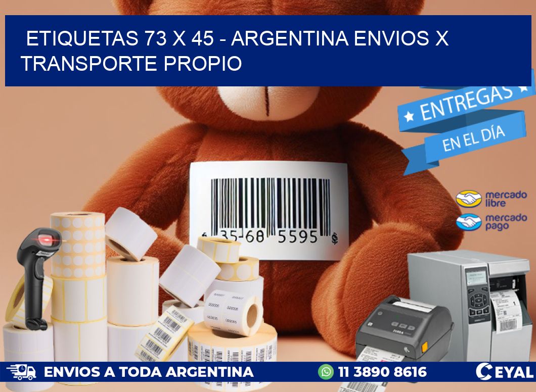 ETIQUETAS 73 x 45 - ARGENTINA ENVIOS X TRANSPORTE PROPIO