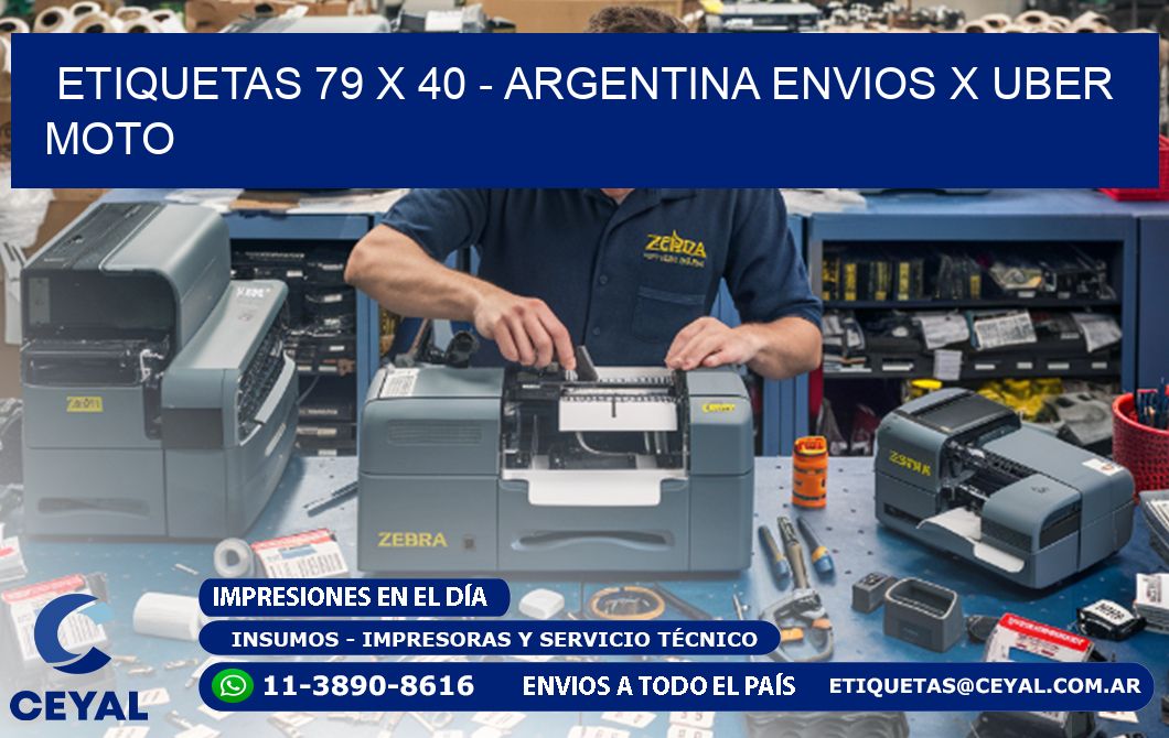 ETIQUETAS 79 x 40 - ARGENTINA ENVIOS X UBER MOTO