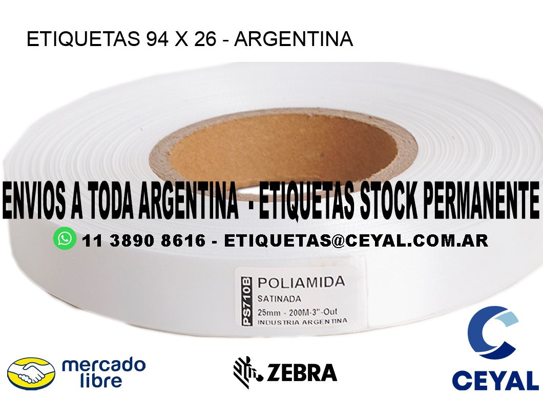 ETIQUETAS 94 x 26 - ARGENTINA