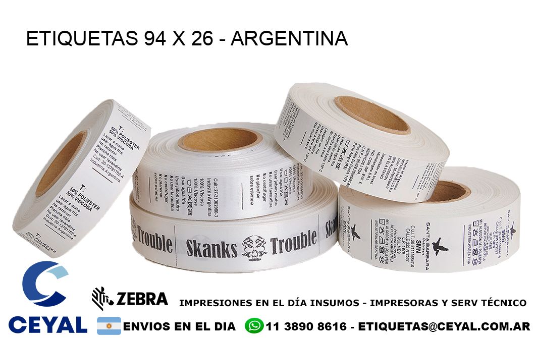 ETIQUETAS 94 x 26 - ARGENTINA