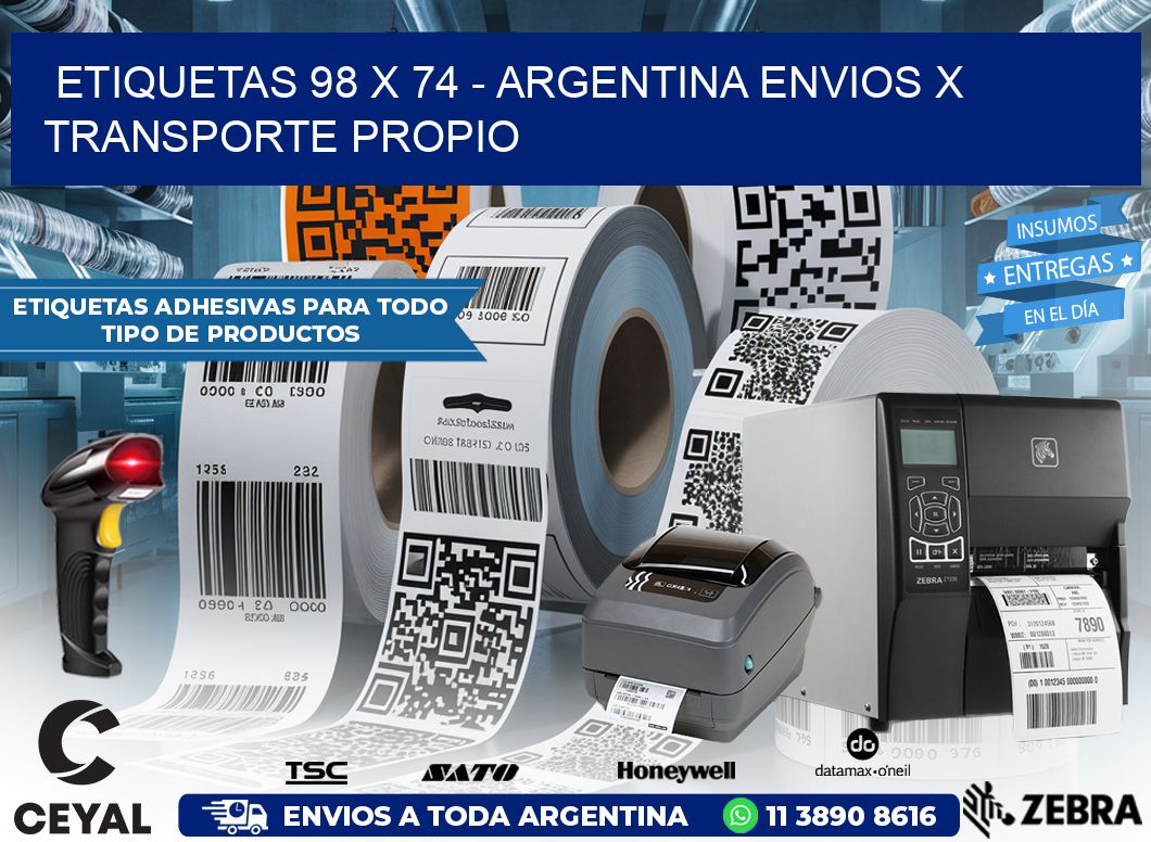 ETIQUETAS 98 x 74 – ARGENTINA ENVIOS X TRANSPORTE PROPIO