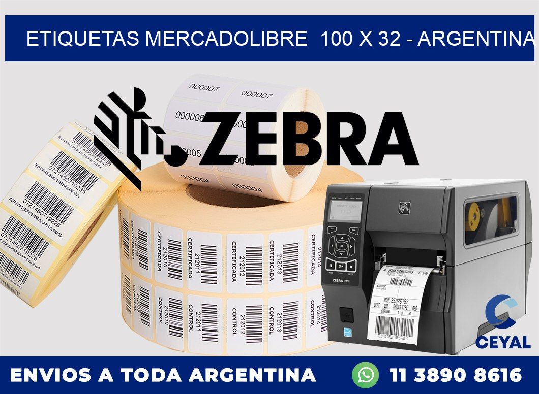 ETIQUETAS MERCADOLIBRE  100 x 32 – ARGENTINA