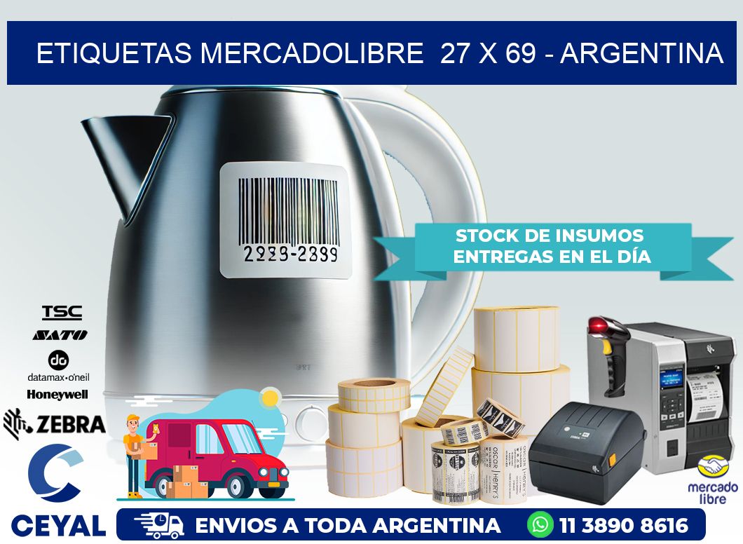 ETIQUETAS MERCADOLIBRE  27 x 69 – ARGENTINA