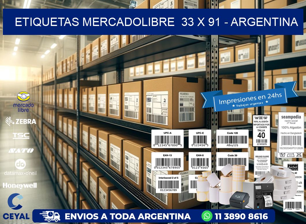 ETIQUETAS MERCADOLIBRE  33 x 91 – ARGENTINA