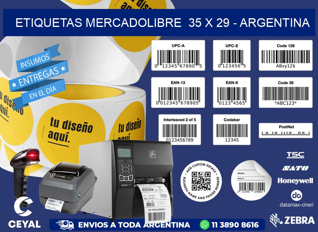 ETIQUETAS MERCADOLIBRE 35 x 29 - ARGENTINA