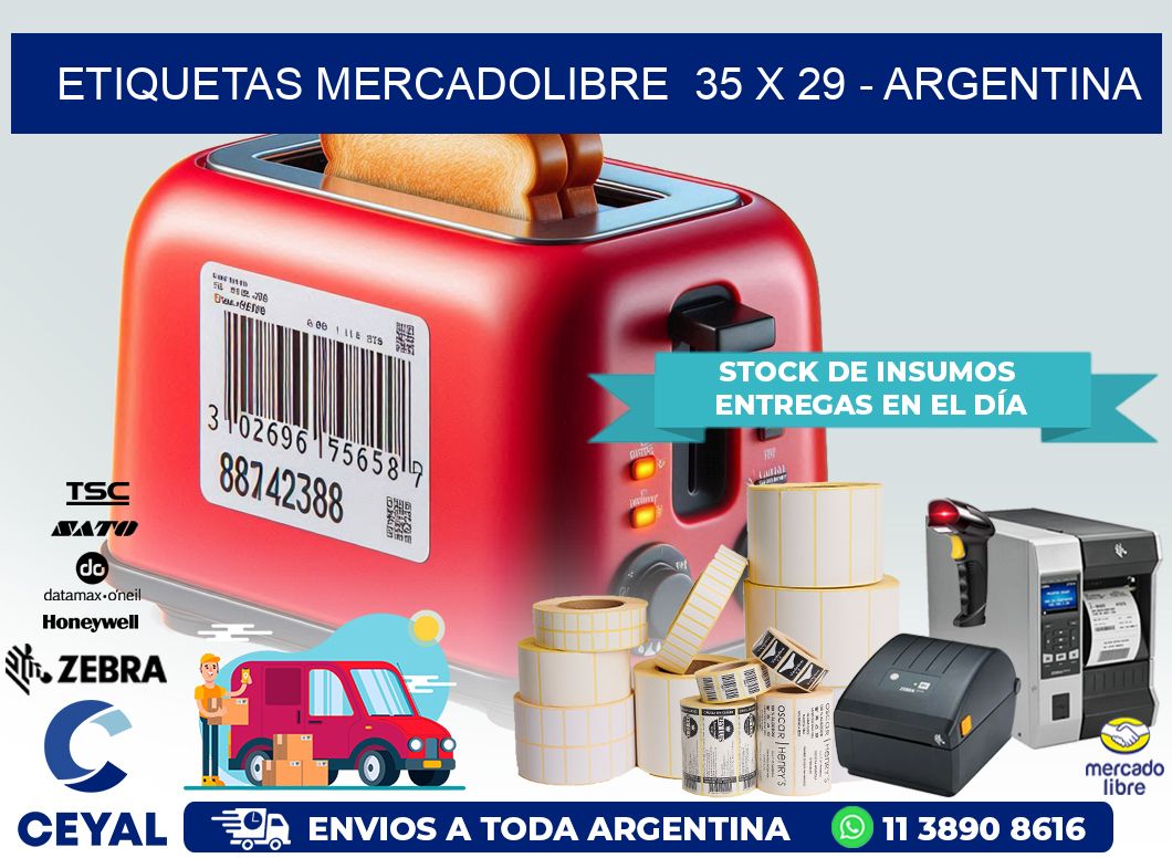 ETIQUETAS MERCADOLIBRE  35 x 29 – ARGENTINA