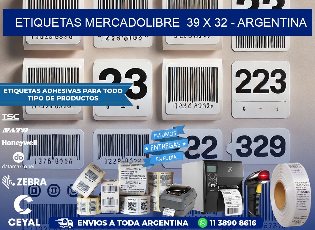 ETIQUETAS MERCADOLIBRE  39 x 32 – ARGENTINA