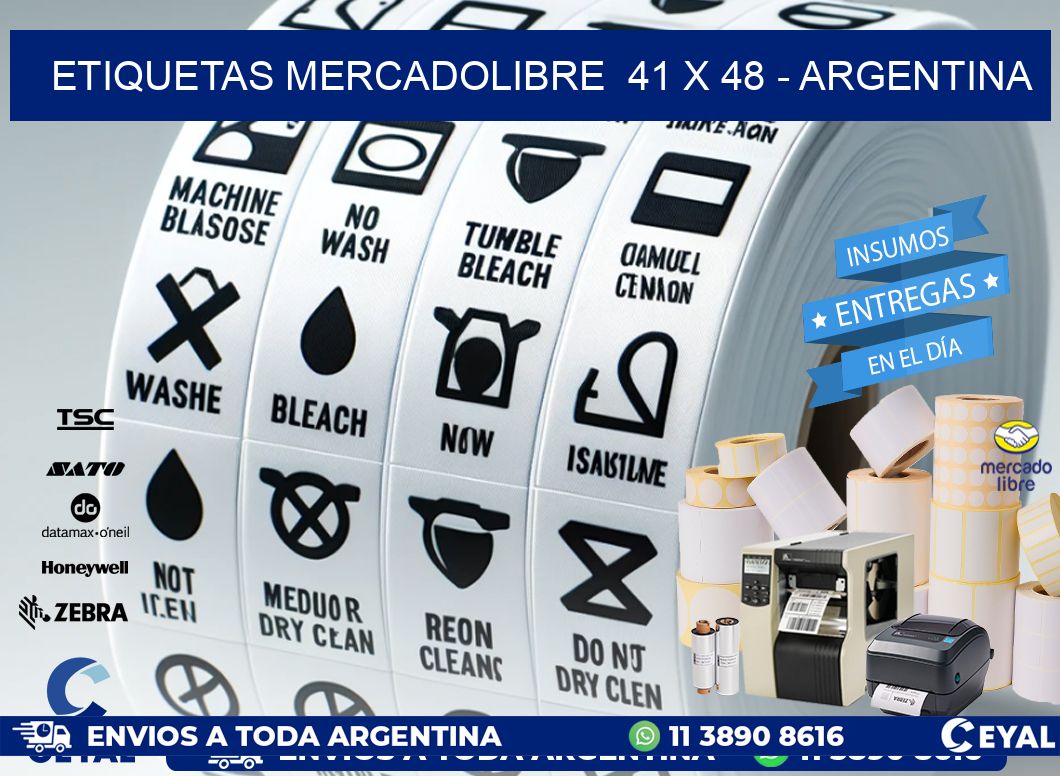 ETIQUETAS MERCADOLIBRE  41 x 48 - ARGENTINA