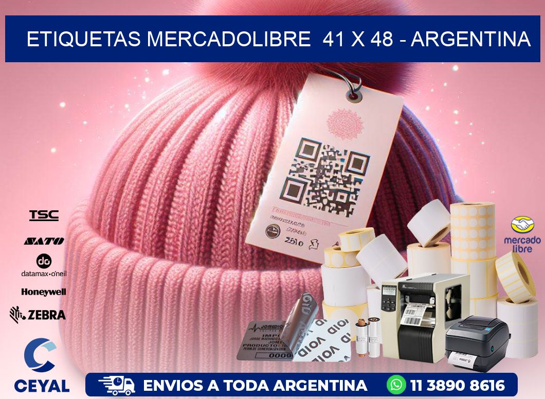 ETIQUETAS MERCADOLIBRE  41 x 48 - ARGENTINA