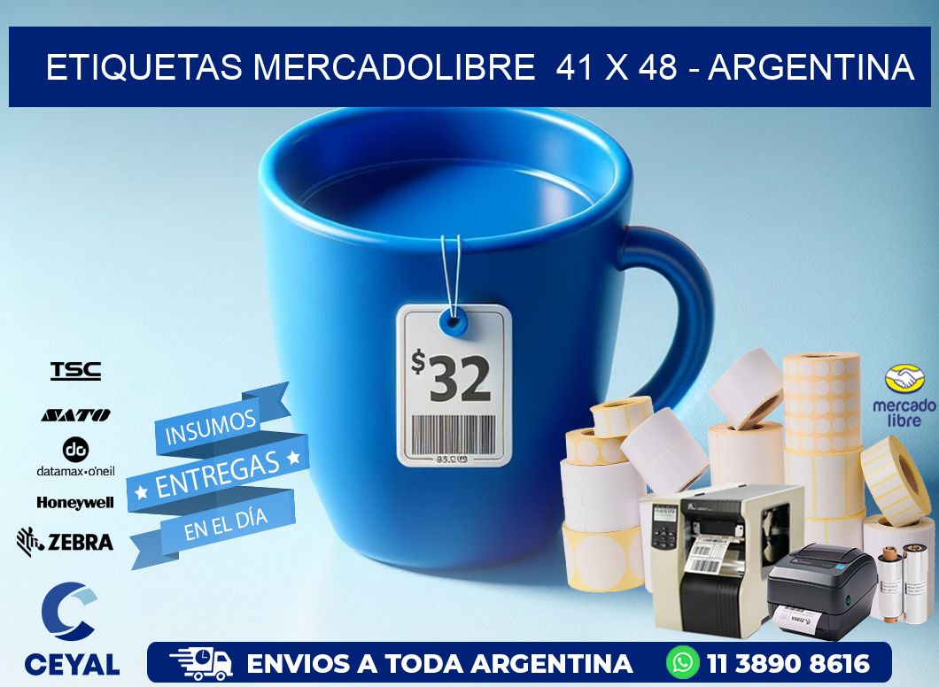 ETIQUETAS MERCADOLIBRE  41 x 48 - ARGENTINA