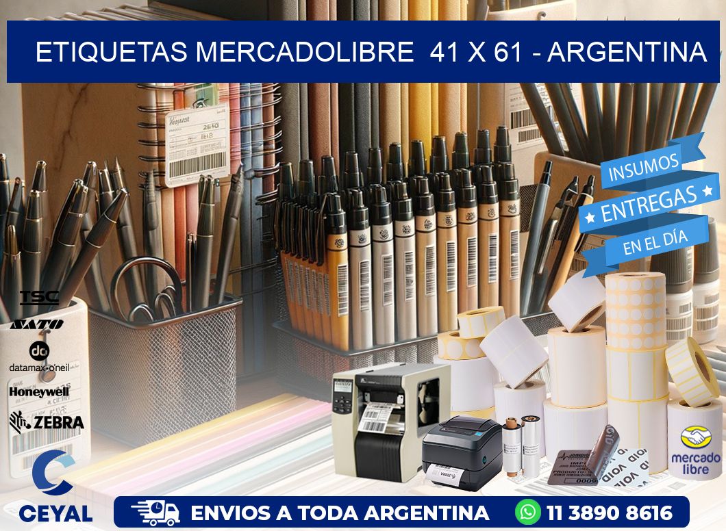 ETIQUETAS MERCADOLIBRE  41 x 61 - ARGENTINA