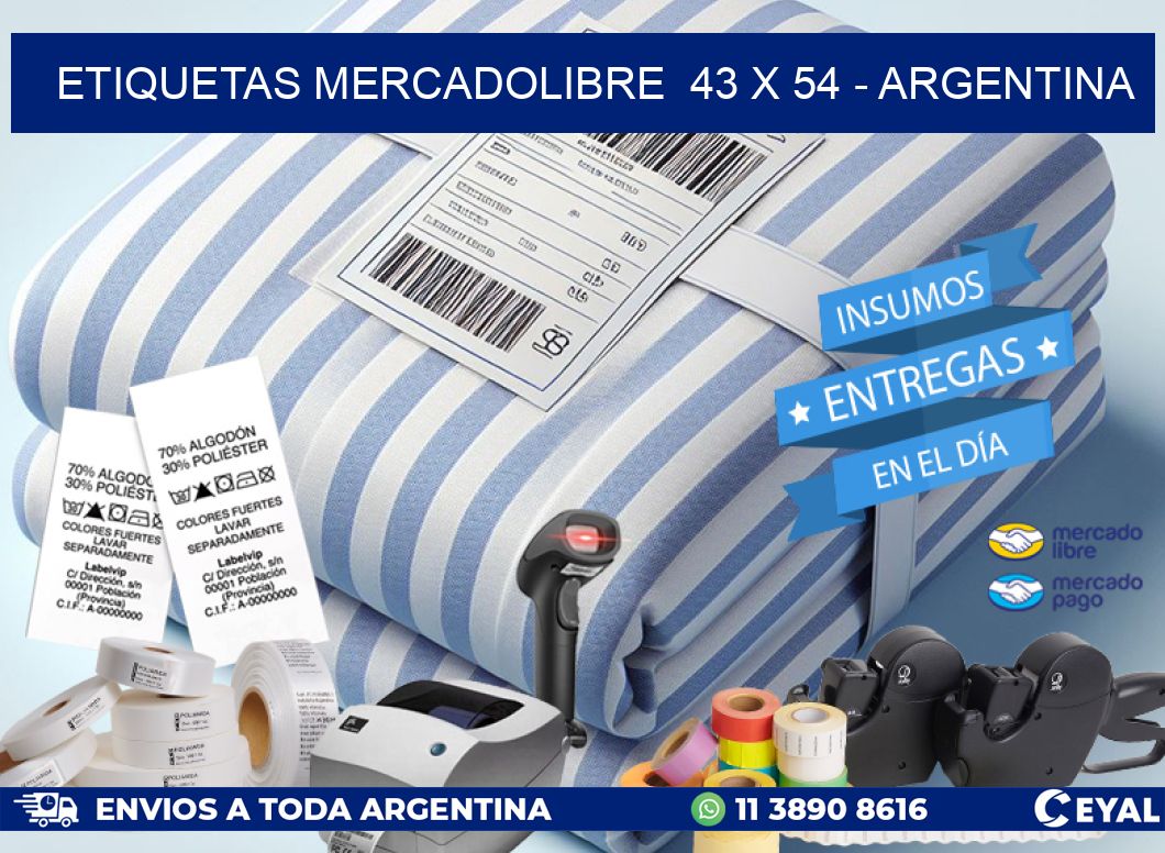 ETIQUETAS MERCADOLIBRE  43 x 54 – ARGENTINA