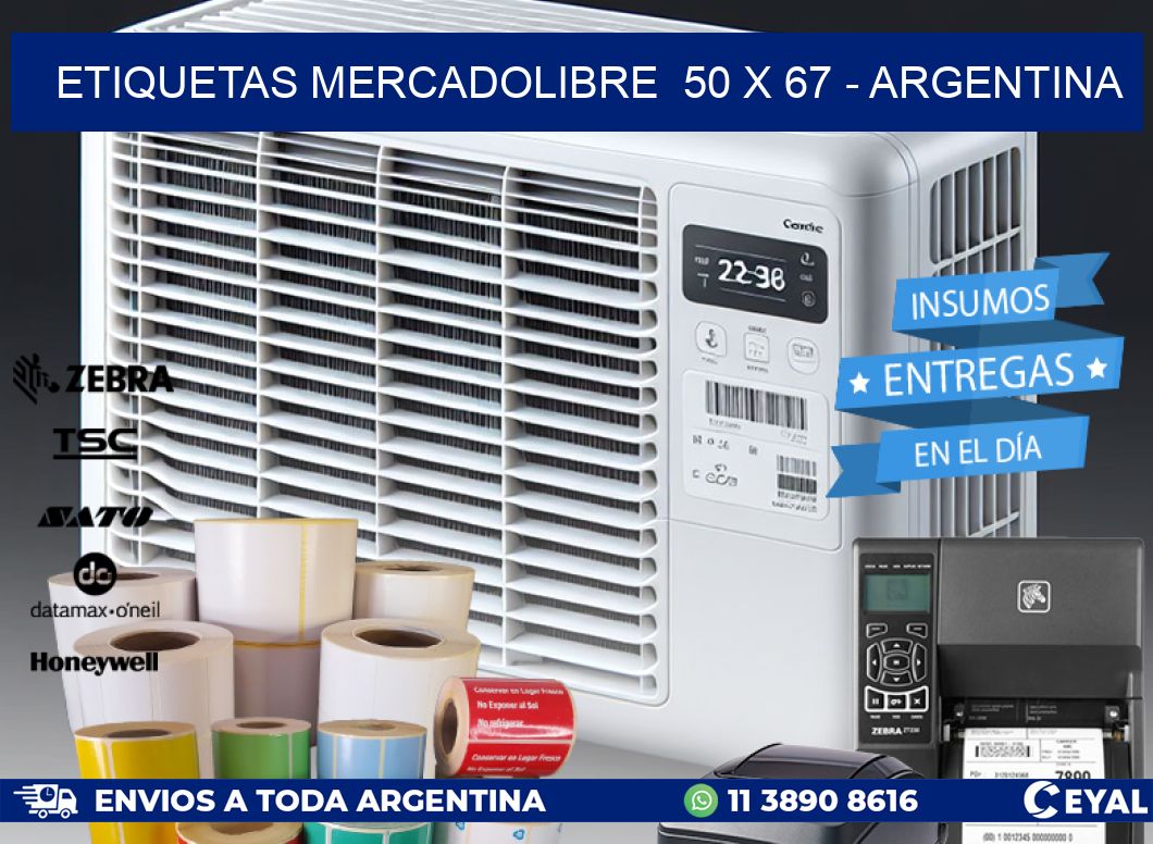 ETIQUETAS MERCADOLIBRE  50 x 67 - ARGENTINA