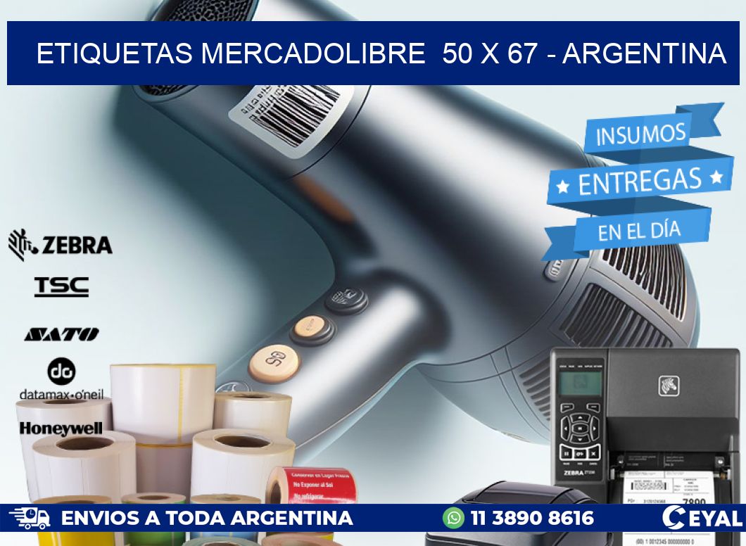 ETIQUETAS MERCADOLIBRE  50 x 67 - ARGENTINA