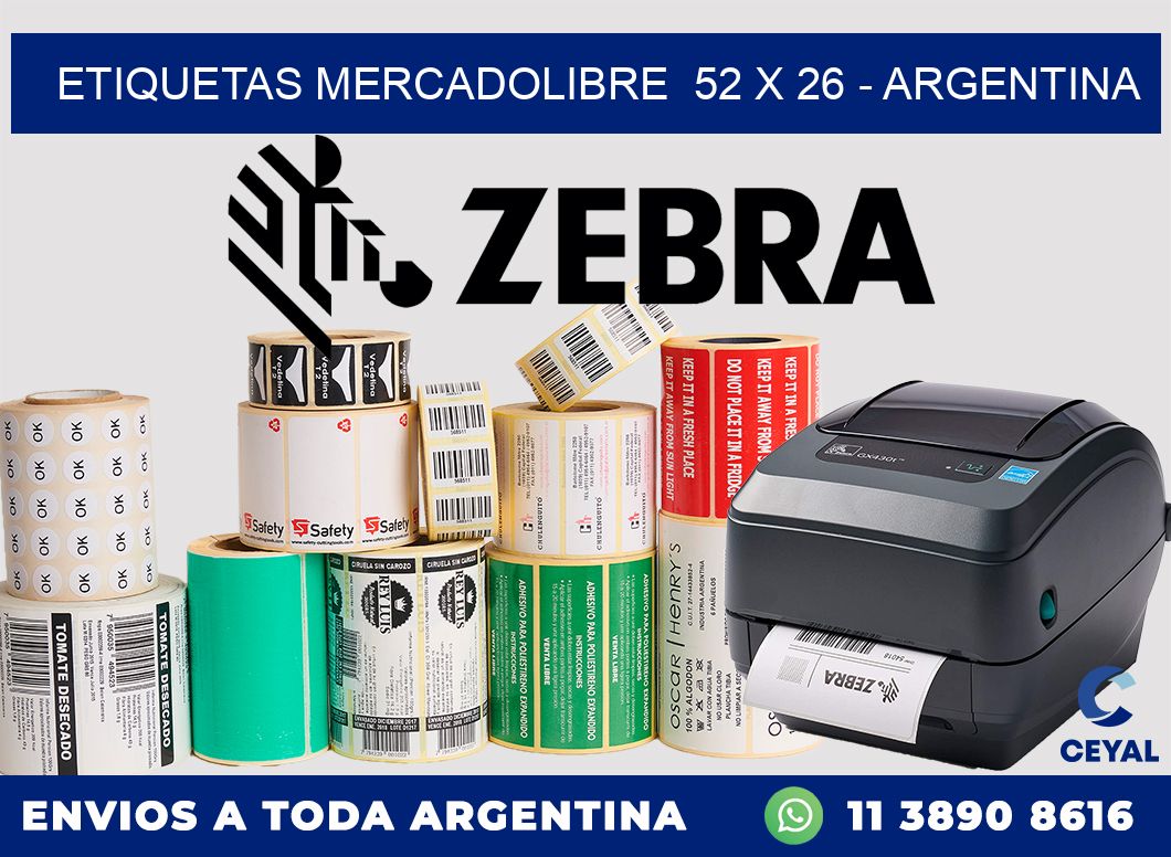 ETIQUETAS MERCADOLIBRE  52 x 26 – ARGENTINA