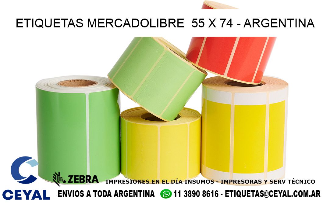 ETIQUETAS MERCADOLIBRE  55 x 74 - ARGENTINA