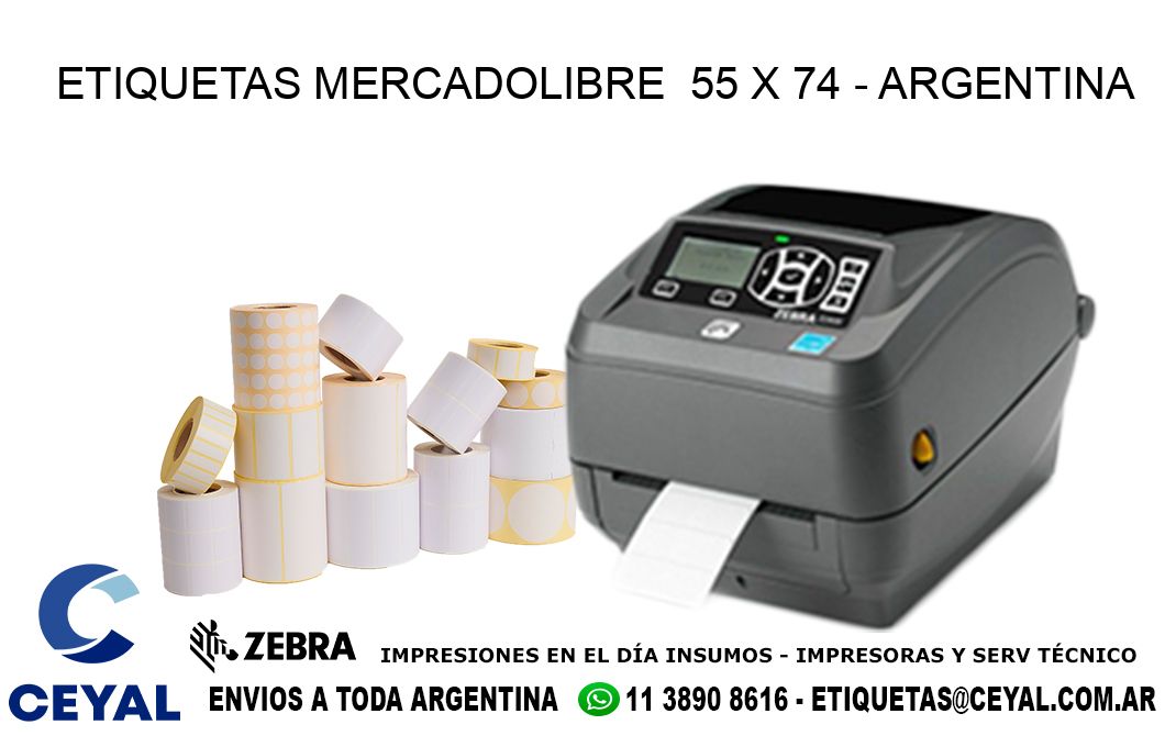 ETIQUETAS MERCADOLIBRE  55 x 74 - ARGENTINA