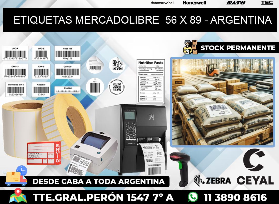 ETIQUETAS MERCADOLIBRE  56 x 89 – ARGENTINA