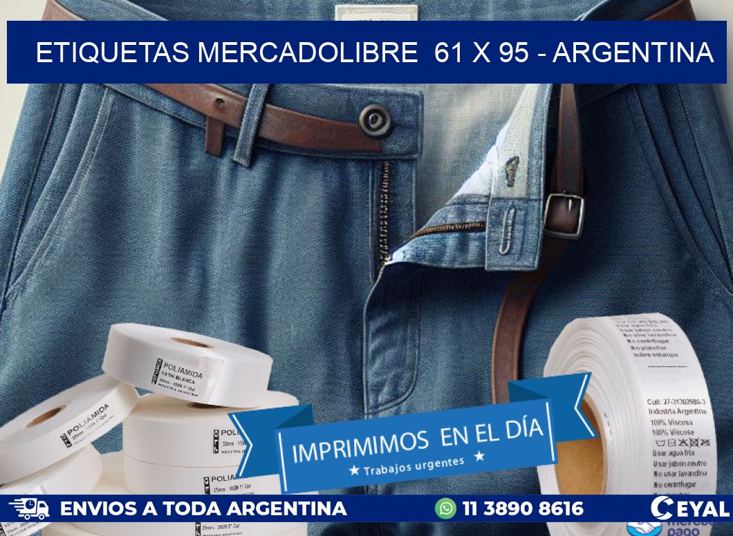 ETIQUETAS MERCADOLIBRE  61 x 95 - ARGENTINA