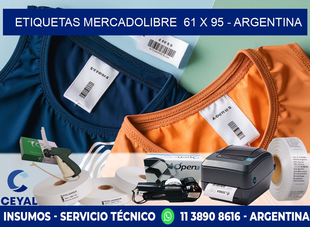 ETIQUETAS MERCADOLIBRE  61 x 95 - ARGENTINA