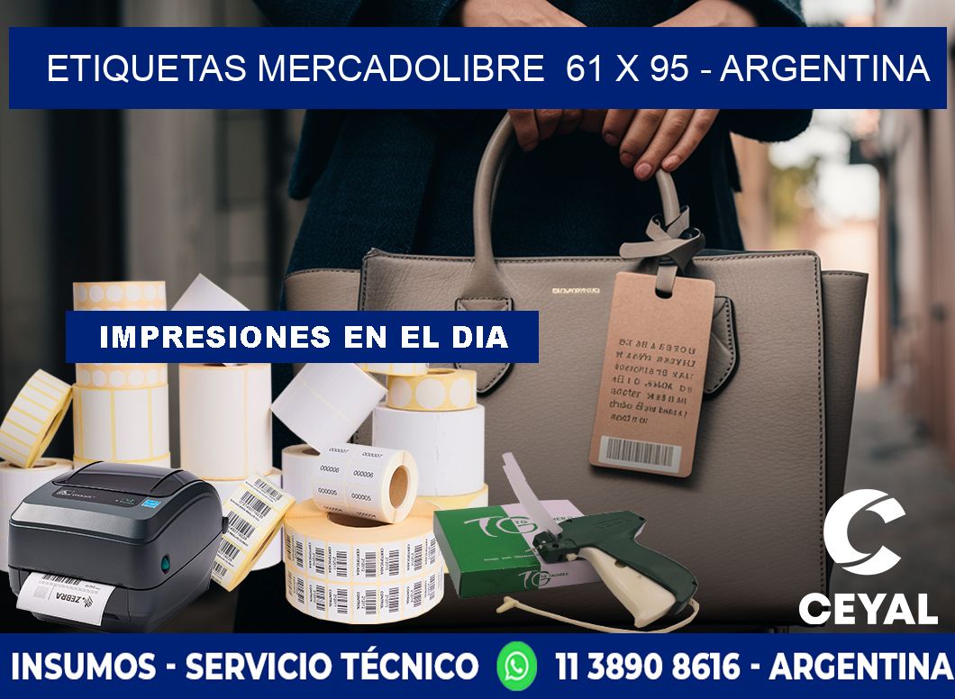 ETIQUETAS MERCADOLIBRE  61 x 95 - ARGENTINA