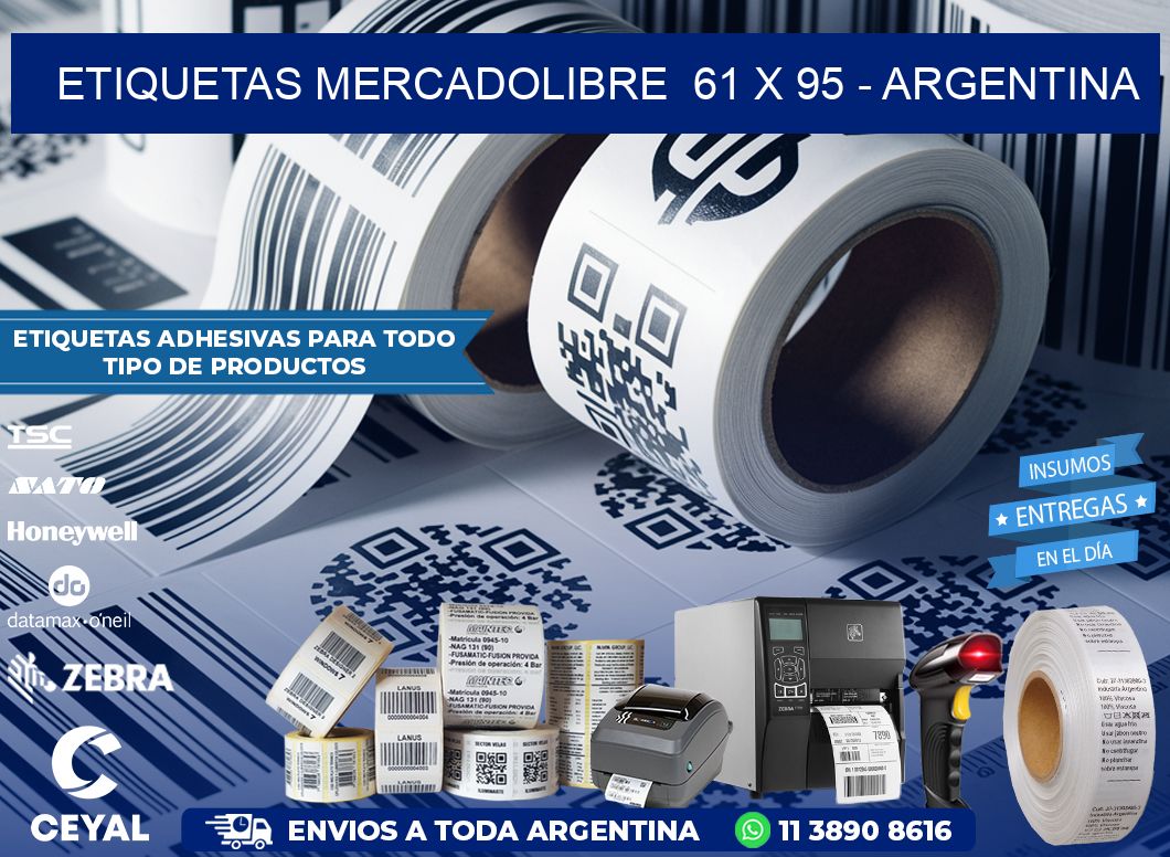 ETIQUETAS MERCADOLIBRE  61 x 95 - ARGENTINA