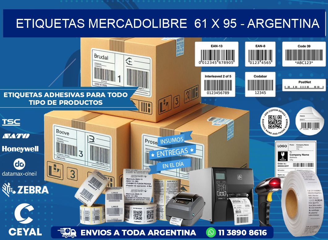 ETIQUETAS MERCADOLIBRE  61 x 95 – ARGENTINA