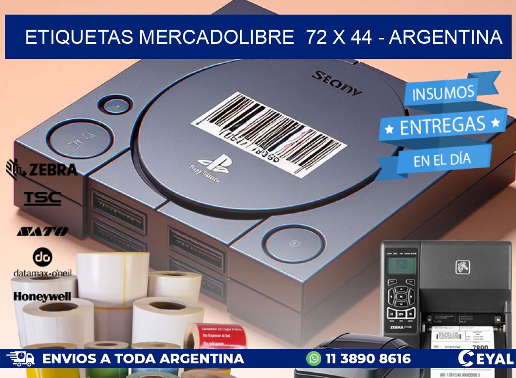 ETIQUETAS MERCADOLIBRE 72 x 44 - ARGENTINA