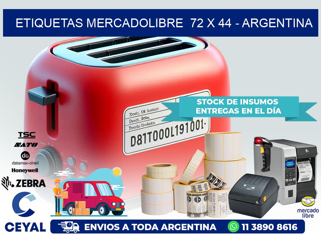 ETIQUETAS MERCADOLIBRE  72 x 44 – ARGENTINA