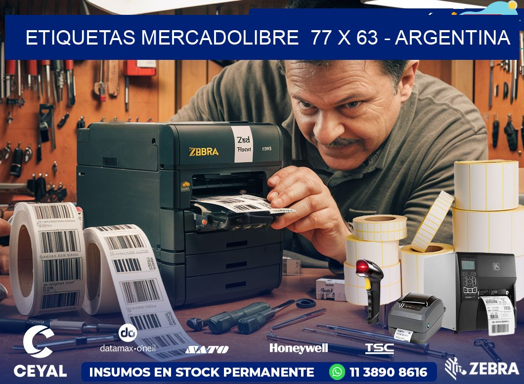 ETIQUETAS MERCADOLIBRE  77 x 63 - ARGENTINA