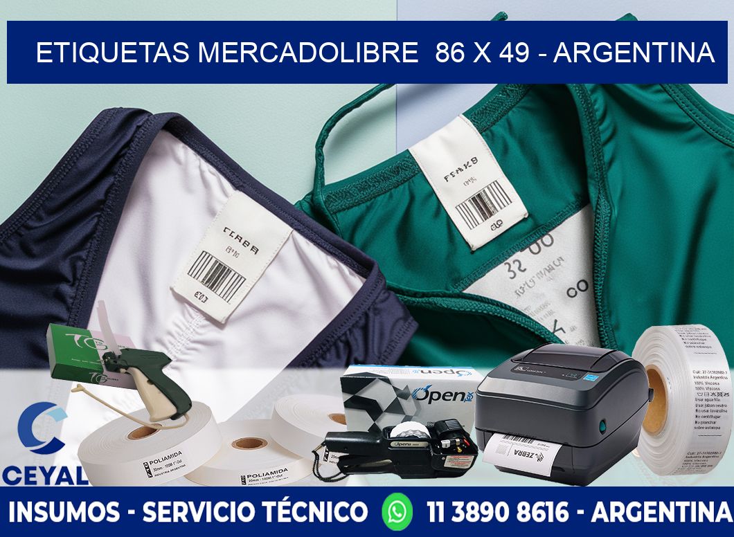 ETIQUETAS MERCADOLIBRE  86 x 49 - ARGENTINA