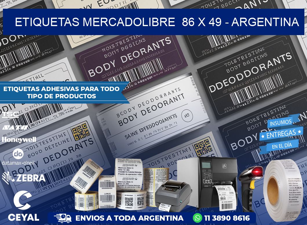 ETIQUETAS MERCADOLIBRE  86 x 49 – ARGENTINA