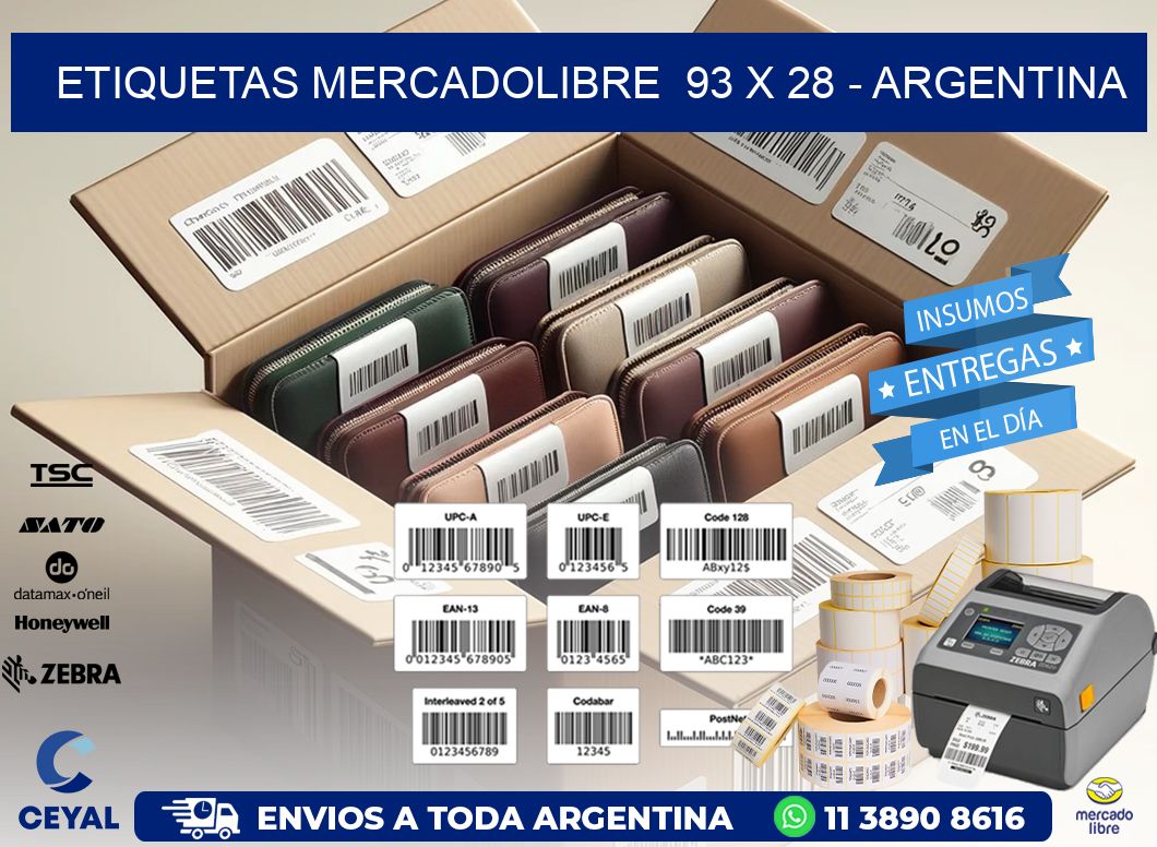 ETIQUETAS MERCADOLIBRE  93 x 28 - ARGENTINA