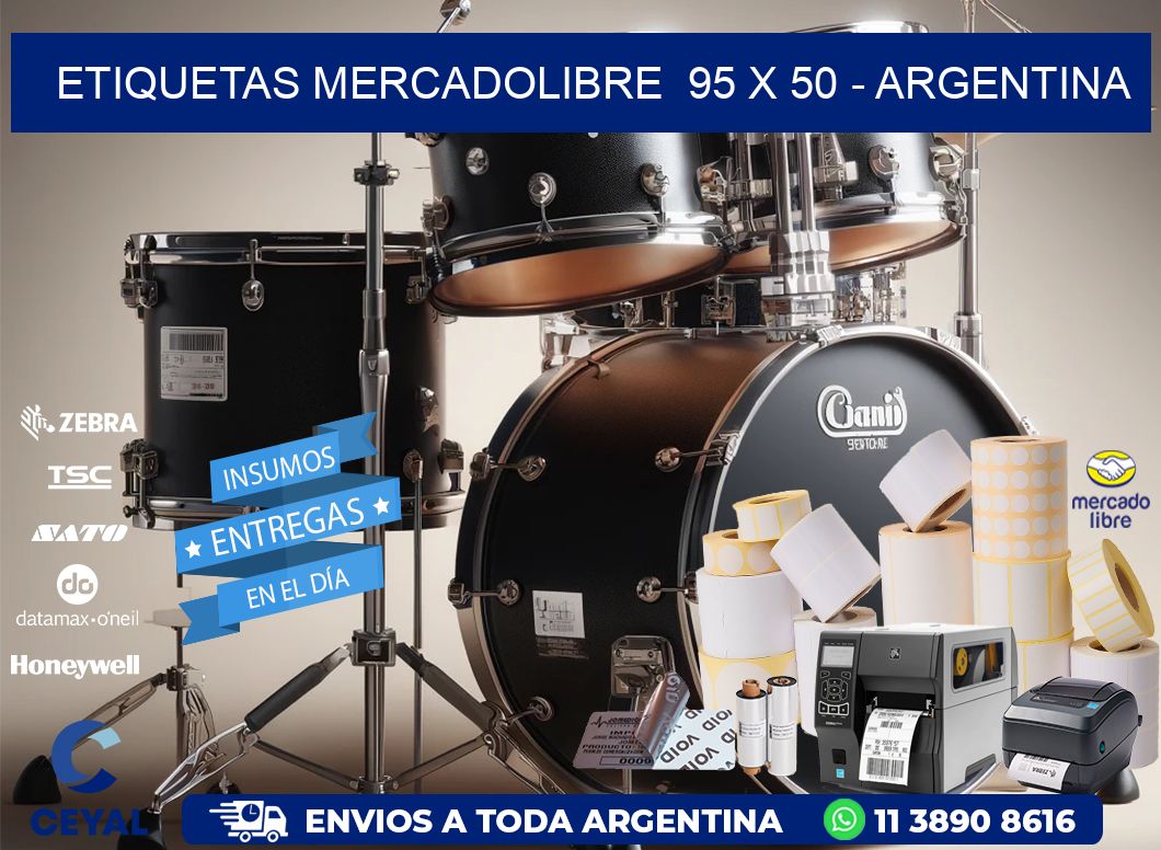 ETIQUETAS MERCADOLIBRE  95 x 50 - ARGENTINA