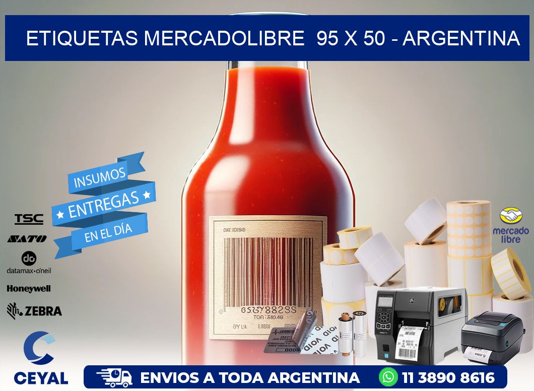 ETIQUETAS MERCADOLIBRE  95 x 50 - ARGENTINA